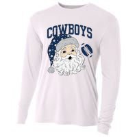 Funny Cowboys Santa Football Football Lover Gift Christmas Santa Football Xmas Cooling Performance Long Sleeve Crew