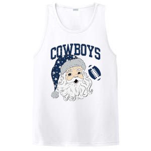 Funny Cowboys Santa Football Football Lover Gift Christmas Santa Football Xmas PosiCharge Competitor Tank