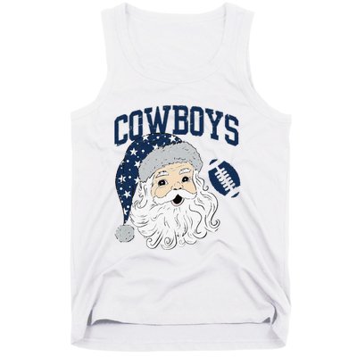 Funny Cowboys Santa Football Football Lover Gift Christmas Santa Football Xmas Tank Top