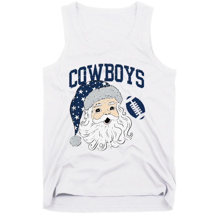 Funny Cowboys Santa Football Football Lover Gift Christmas Santa Football Xmas Tank Top