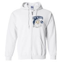 Funny Cowboys Santa Football Football Lover Gift Christmas Santa Football Xmas Full Zip Hoodie