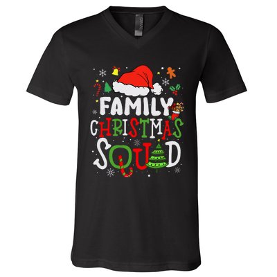 Family Christmas Squad Group Matching Christmas Pajama Party V-Neck T-Shirt