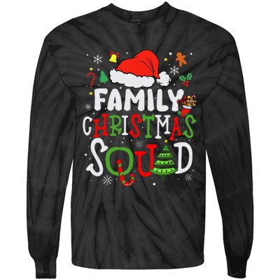 Family Christmas Squad Group Matching Christmas Pajama Party Tie-Dye Long Sleeve Shirt