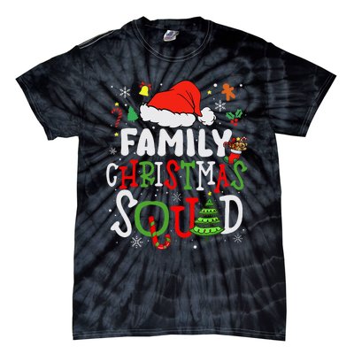 Family Christmas Squad Group Matching Christmas Pajama Party Tie-Dye T-Shirt