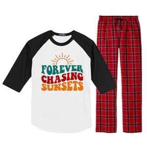 Forever Chasing Sunsets Cute Raglan Sleeve Pajama Set