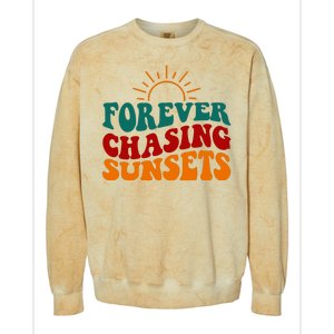 Forever Chasing Sunsets Cute Colorblast Crewneck Sweatshirt