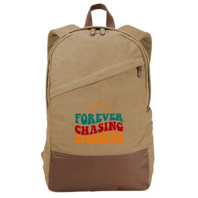 Forever Chasing Sunsets Cute Cotton Canvas Backpack