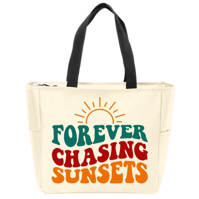 Forever Chasing Sunsets Cute Zip Tote Bag