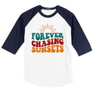 Forever Chasing Sunsets Cute Baseball Sleeve Shirt