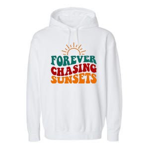 Forever Chasing Sunsets Cute Garment-Dyed Fleece Hoodie