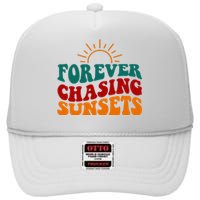 Forever Chasing Sunsets Cute High Crown Mesh Back Trucker Hat