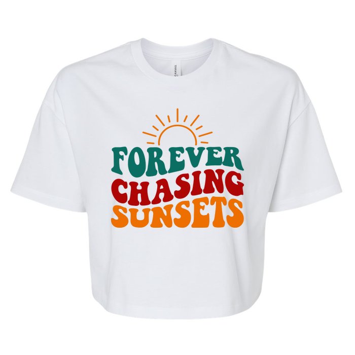 Forever Chasing Sunsets Cute Bella+Canvas Jersey Crop Tee