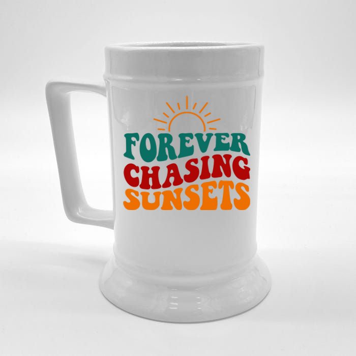 Forever Chasing Sunsets Cute Beer Stein