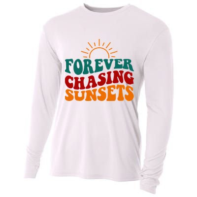 Forever Chasing Sunsets Cute Cooling Performance Long Sleeve Crew