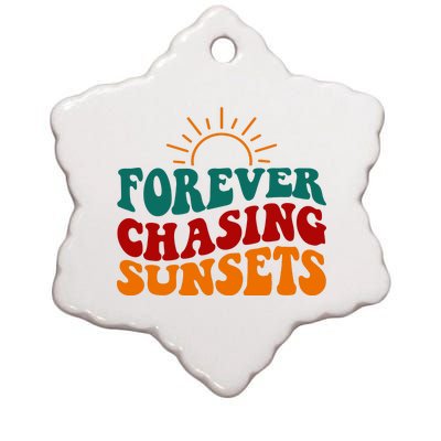 Forever Chasing Sunsets Cute Ceramic Star Ornament