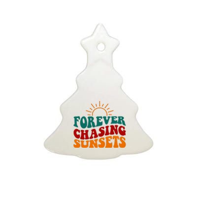 Forever Chasing Sunsets Cute Ceramic Tree Ornament