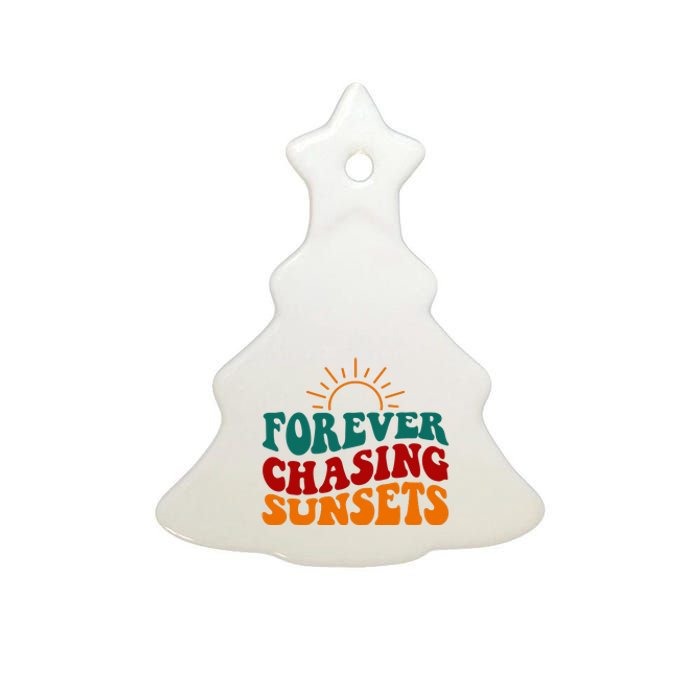 Forever Chasing Sunsets Cute Ceramic Tree Ornament