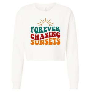 Forever Chasing Sunsets Cute Cropped Pullover Crew