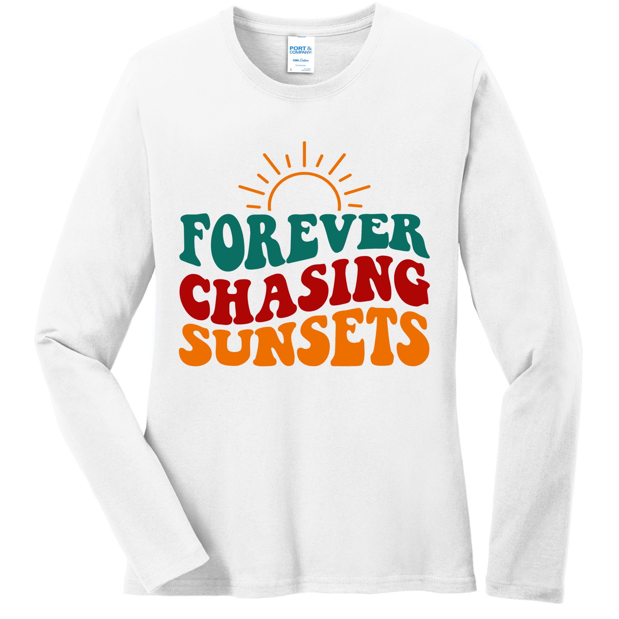 Forever Chasing Sunsets Cute Ladies Long Sleeve Shirt