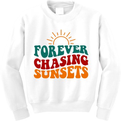 Forever Chasing Sunsets Cute Kids Sweatshirt