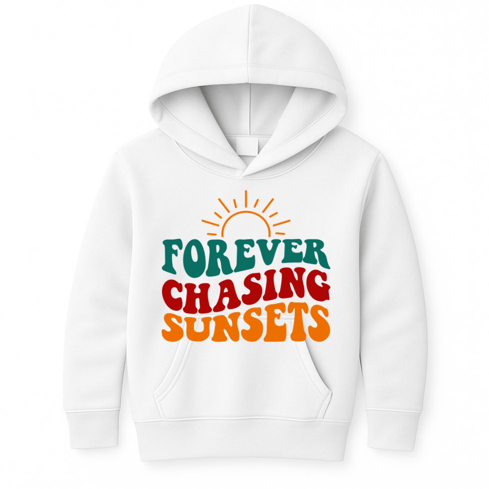 Forever Chasing Sunsets Cute Kids Hoodie