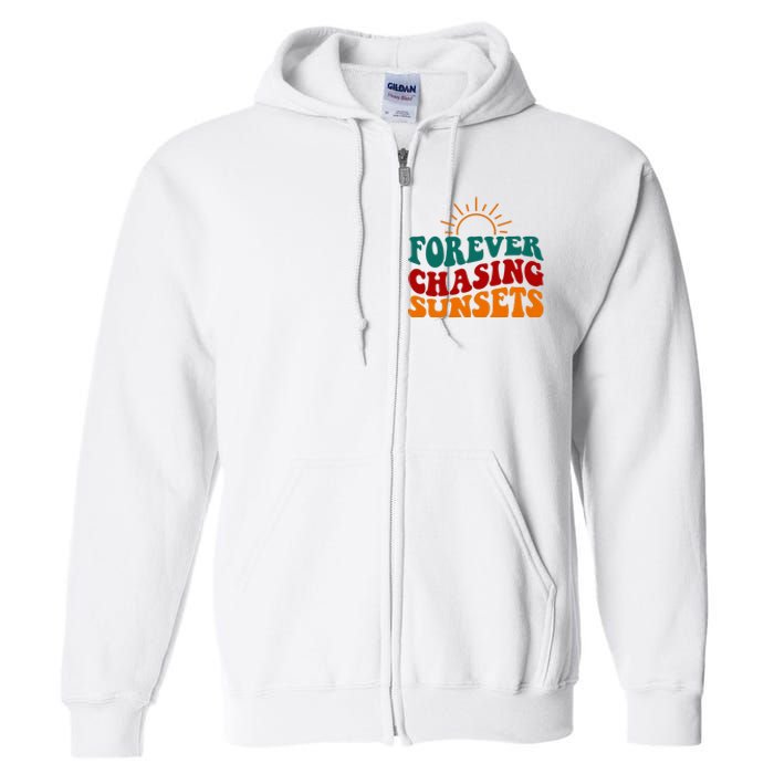 Forever Chasing Sunsets Cute Full Zip Hoodie