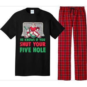 Funny Christmas Santa Ice Hockey Goaltender Goalie Gift Pajama Set