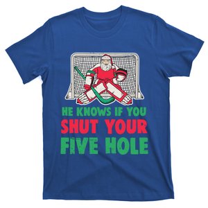 Funny Christmas Santa Ice Hockey Goaltender Goalie Gift T-Shirt