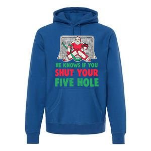 Funny Christmas Santa Ice Hockey Goaltender Goalie Gift Premium Hoodie