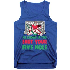 Funny Christmas Santa Ice Hockey Goaltender Goalie Gift Tank Top