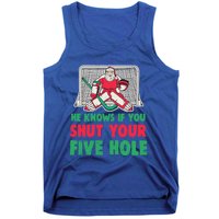 Funny Christmas Santa Ice Hockey Goaltender Goalie Gift Tank Top