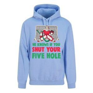 Funny Christmas Santa Ice Hockey Goaltender Goalie Gift Unisex Surf Hoodie