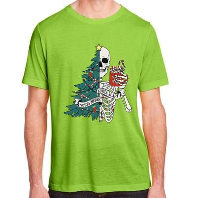 Funny Christmas Sorta Merry Sorta Scary Skeleton Xmas Tree Adult ChromaSoft Performance T-Shirt