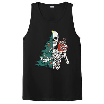 Funny Christmas Sorta Merry Sorta Scary Skeleton Xmas Tree PosiCharge Competitor Tank