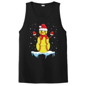 Funny Christmas Softball Santa Snow Gift PosiCharge Competitor Tank