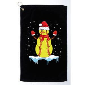 Funny Christmas Softball Santa Snow Gift Platinum Collection Golf Towel