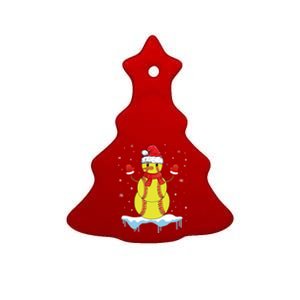 Funny Christmas Softball Santa Snow Gift Ceramic Tree Ornament