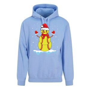 Funny Christmas Softball Santa Snow Gift Unisex Surf Hoodie