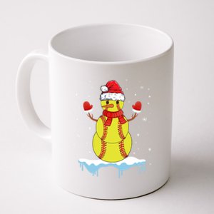 Funny Christmas Softball Santa Snow Gift Coffee Mug