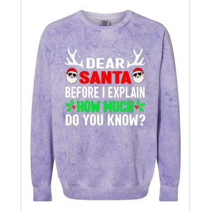 Funny Christmas Shirts Adults Dear Santa I Can Explain Colorblast Crewneck Sweatshirt