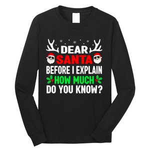 Funny Christmas Shirts Adults Dear Santa I Can Explain Long Sleeve Shirt