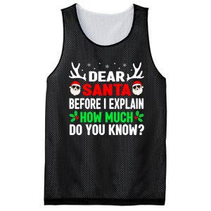 Funny Christmas Shirts Adults Dear Santa I Can Explain Mesh Reversible Basketball Jersey Tank