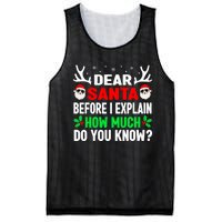 Funny Christmas Shirts Adults Dear Santa I Can Explain Mesh Reversible Basketball Jersey Tank