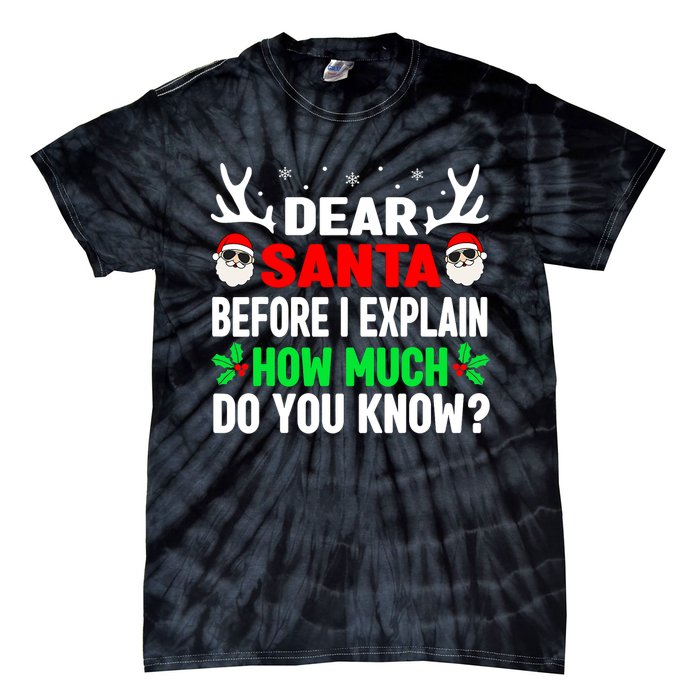 Funny Christmas Shirts Adults Dear Santa I Can Explain Tie-Dye T-Shirt