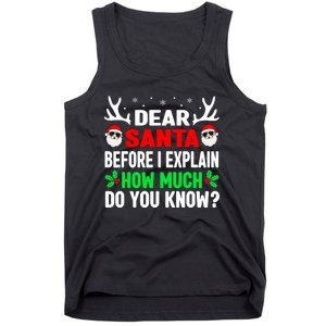 Funny Christmas Shirts Adults Dear Santa I Can Explain Tank Top