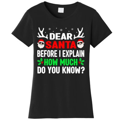 Funny Christmas Shirts Adults Dear Santa I Can Explain Women's T-Shirt