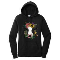 Floral Cow Spring Nature Lovers For Women's Pullover Hoodie