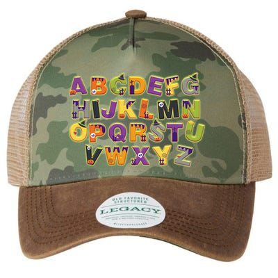 Funny Creepy Spooky Alphabet Letters Legacy Tie Dye Trucker Hat