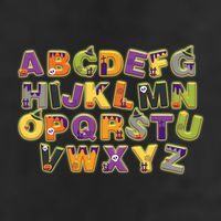 Funny Creepy Spooky Alphabet Letters Cool Comfort Performance Bucket Hat