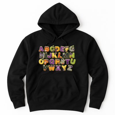 Funny Creepy Spooky Alphabet Letters Hoodie